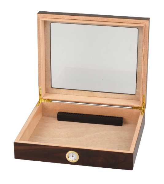 Humidor "Walnuss Finish mit Glasdeckel" für ca. 20 Zigarren